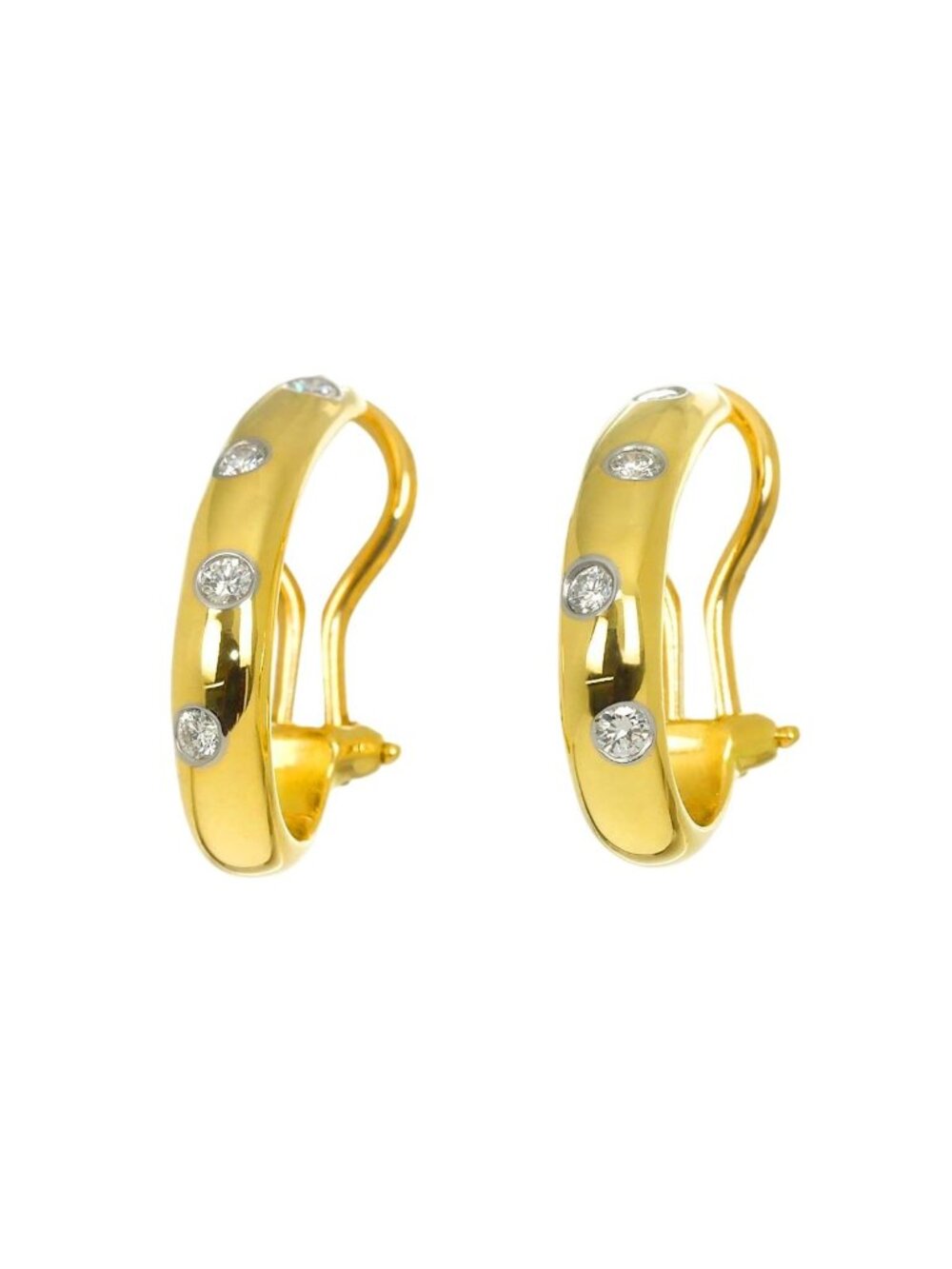 Tiffany & Co Dots Diamond Earrings 18k Yellow Gold 750 Pt Clip